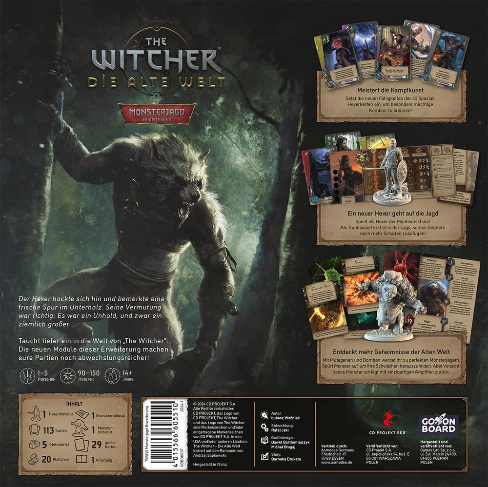 Montez à bord, The Witcher : The Old World – Monster Hunt, extension, jeu expert, jeu de société, 1 à 5 joueurs, 14 ans et plus, 90 à 150 minutes, allemand