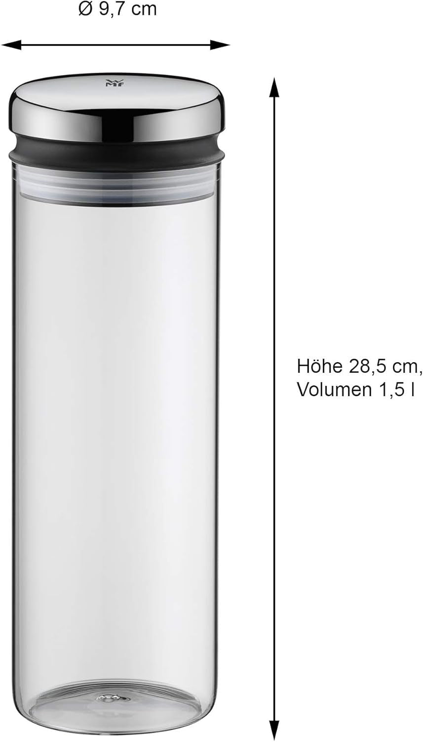 WMF Bocal de conservation en verre Depot 1,5 l, hauteur 28,5 cm, bocal de conservation avec couvercle & Bocal de conservation en verre Depot 2 l, hauteur 36 cm, bocal de conservation avec couvercle Boîtes de conservation Naty Shop