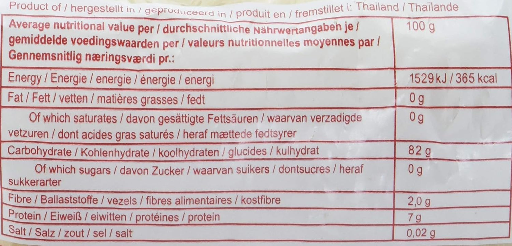 THAÏLANDE - Vermicelles de riz, (1 X 200 GR)