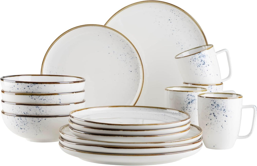 MÄSER Série Pintar, Service de table de haute qualité pour 4 personnes, service combiné de 16 pièces Services de table Naty Shop Blue Service de table