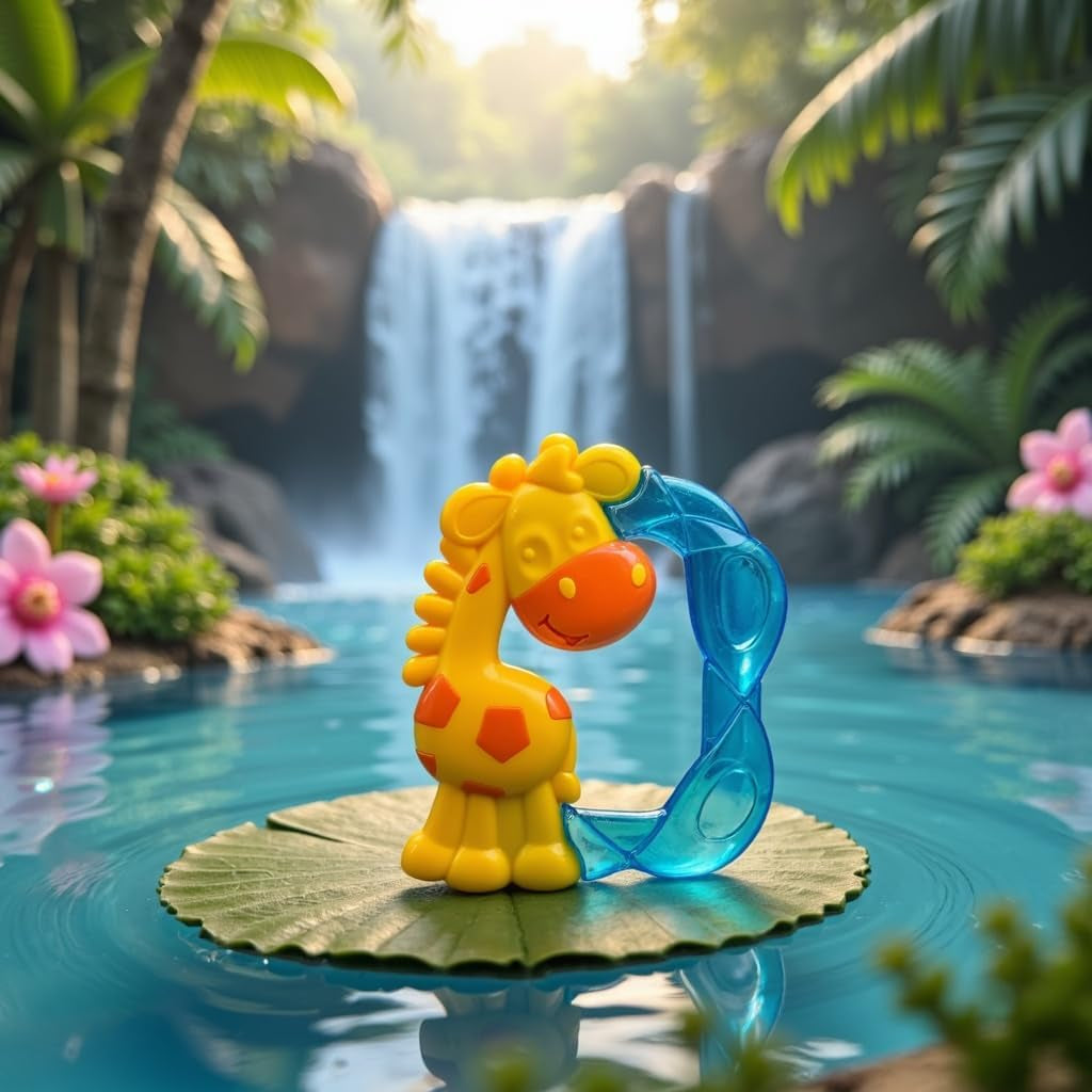 Playgro Jerry Giraffe Anneau de dentition - Anneau de dentition pour bébé - Anneau de dentition en silicone - Anneau de dentition en silicone - Aide à la dentition - Silicone - Anneau de dentition pour bébé - Coloré