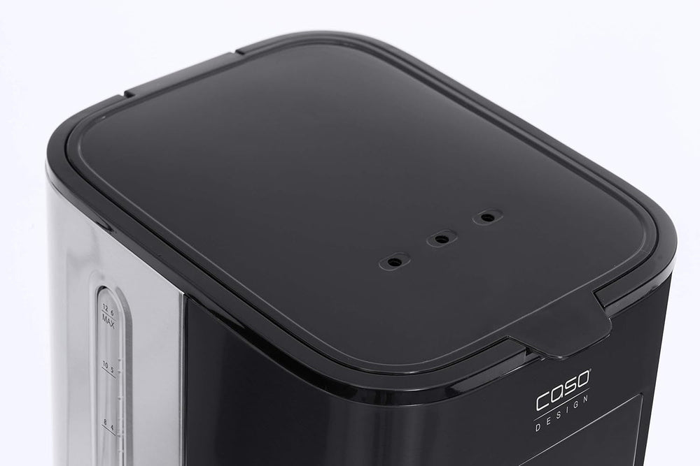 Machine à expresso CASO Coffee Taste and Style avec filtre permanent, 1,5 l, température d'infusion optimale 92-96 °C, système anti-goutte, tête d'infusion optimisée, acier inoxydable, 12 tasses