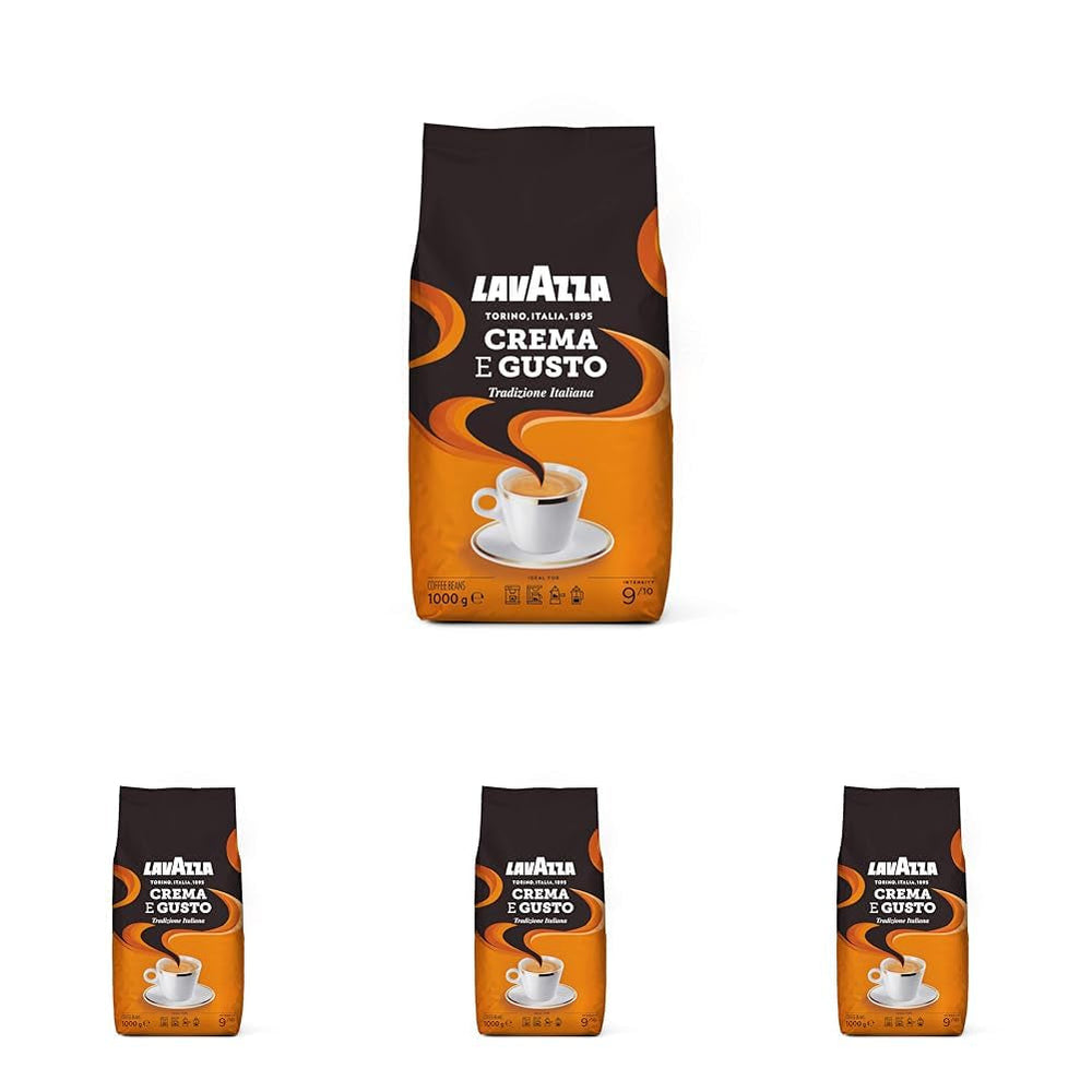 Café en grains Lavazza, Crema E Aroma, Arabica et Robusta, idéal pour machines à expresso Cafea Naty Shop 4 x 1 Kg Crema E Gusto