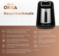 MAȘINĂ DE CAFEA TURCĂ Arzum OKKA RICH SPIN PRO (crom)