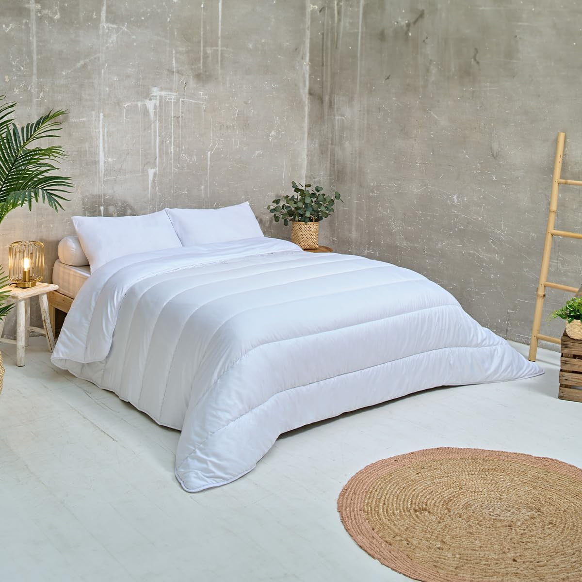 Bleu Câlin COUETTE MICROFIBRE KMF 45S, 240X260Cm, Polyester, Couette, Couverture, Blanc, Couettes et couettes d'hiver Naty Shop 220 X 240 Cm