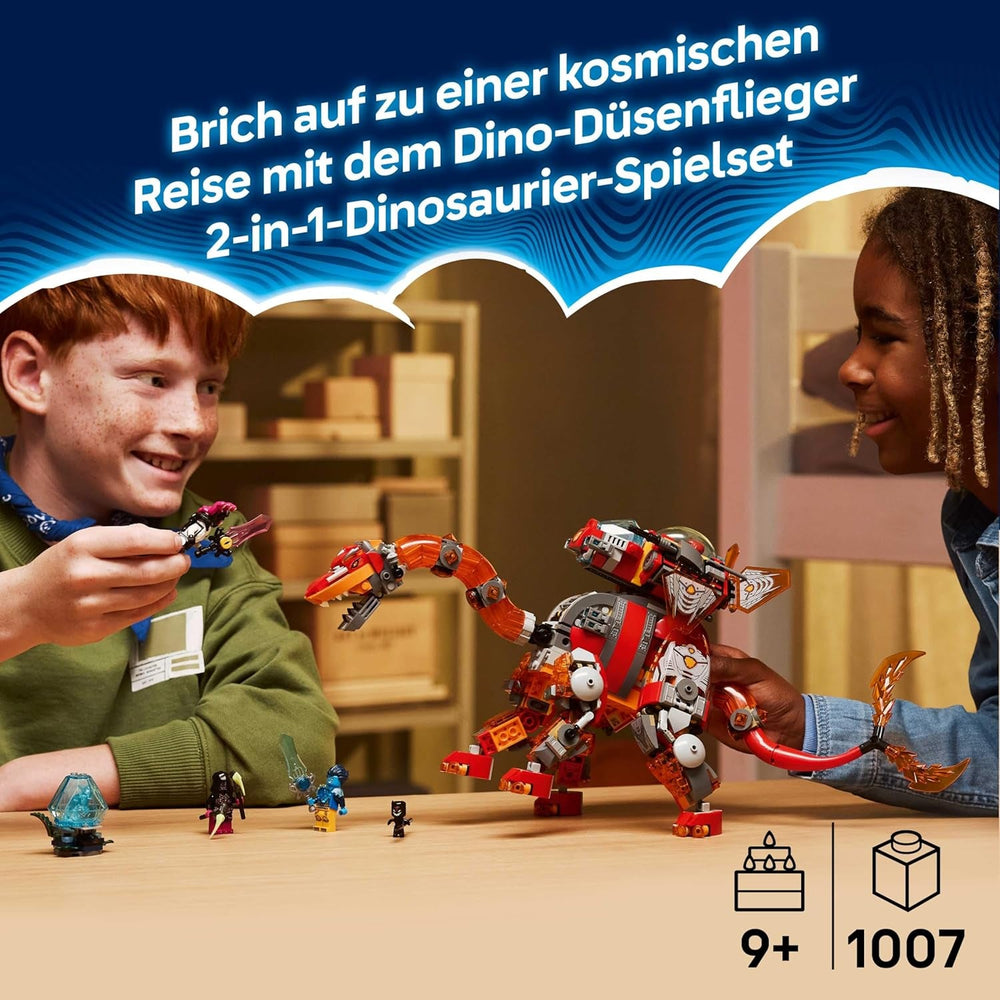 LEGO DREAMZzz 2in1 Dino-Düsenflieger - Dinosaurier Spielzeug verwandelbar in Stegosaurus - inkl. 4 Minifiguren und 2 sammelbaren Schatz-Kreaturen - Geschenk für Jungen ab 9 Jahren - 71514