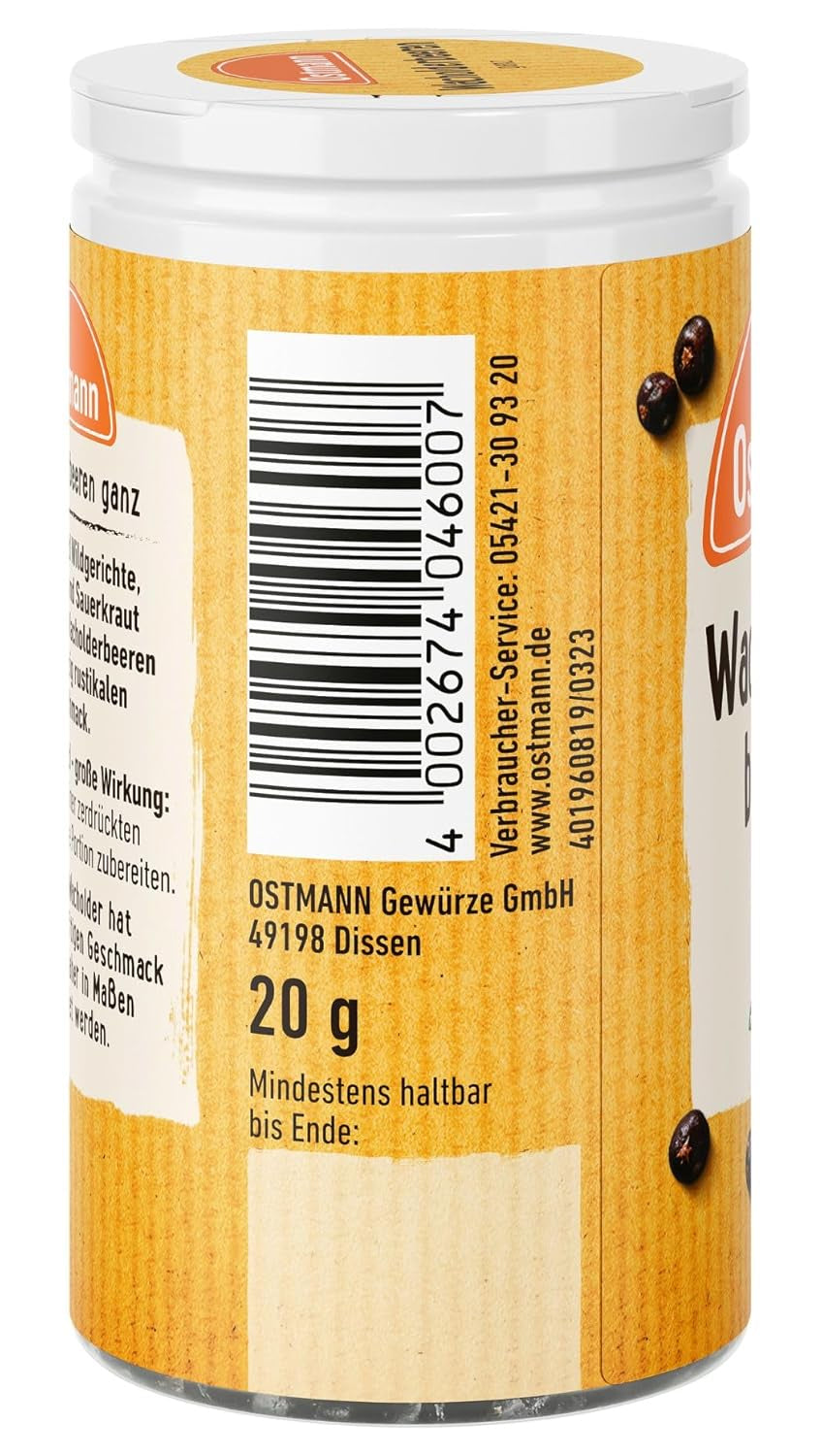 Ostmann Gewürze - Wacholderbeeren ganz | Idéal pour assaisonner les plats de choucroute et de gibier 20 g dans Der Streudose