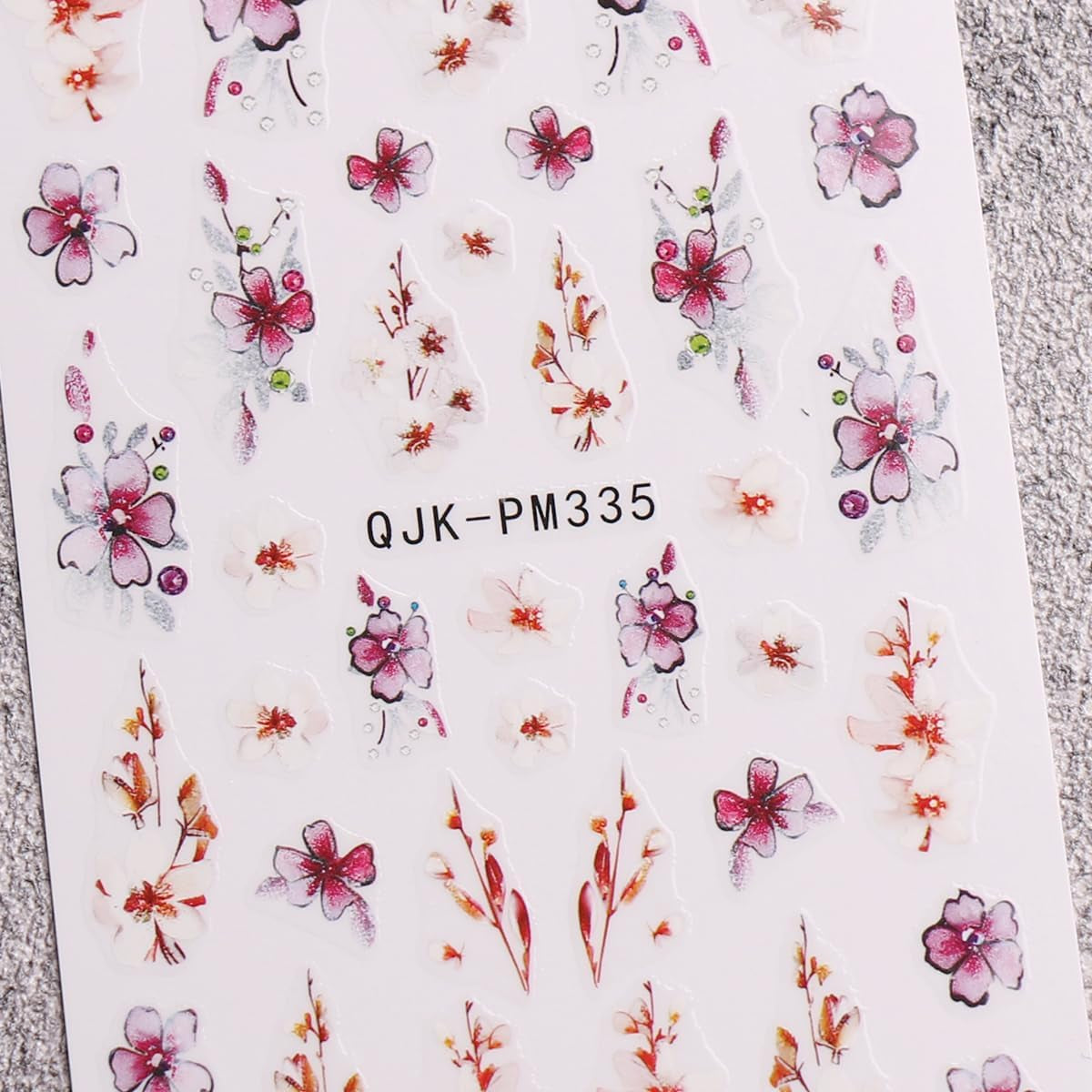 JMEOWIO Nagelsticker Blume 10 Blatt Nail Art Sticker Selbstklebend Nagelaufkleber Frühling Sommer Floral Dekoration Nageldesign Zubehör