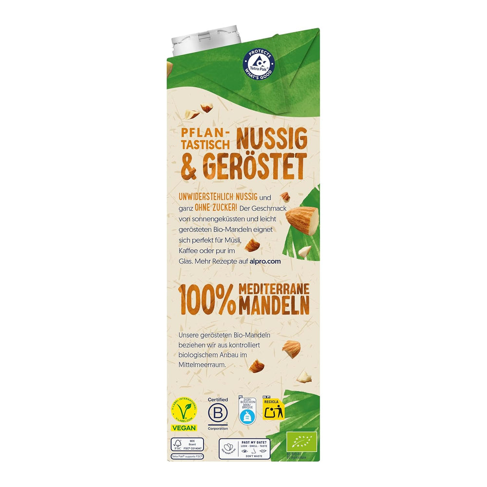 Alpro Bio Mandeldrink sans Zucker – 8 x 1 l