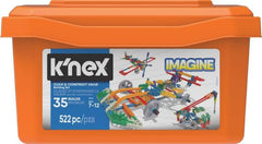 Basic Fun K'NEX Click and Construct Bauset mit Aufbewahrungsbox, Lehrreiches Spielzeug für Kinder, 522-teiliges STEM-Kit, Konstruktionsspielzeug ab 7 Jahren