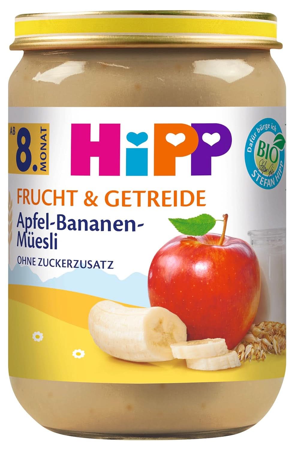 Hipp Poires-Banane aux biscuits, paquet de 6 (6 X 190 grammes) Mère et Enfant Naty Shop 6 x 190 grammes Muesli Pomme-Banane