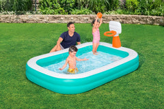 Piscine Bestway Family Dunk N' Splash avec paniers de basket 251 x 168 x 102 cm