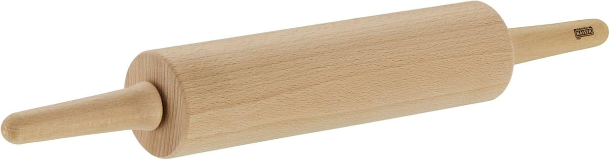 Original Kaiser Rouleau à pâtisserie classique 47 x 6,5 cm, rouleau à pâte, rouleau à pâtisserie, bois de hêtre, roulement lisse, large surface de roulement, beige