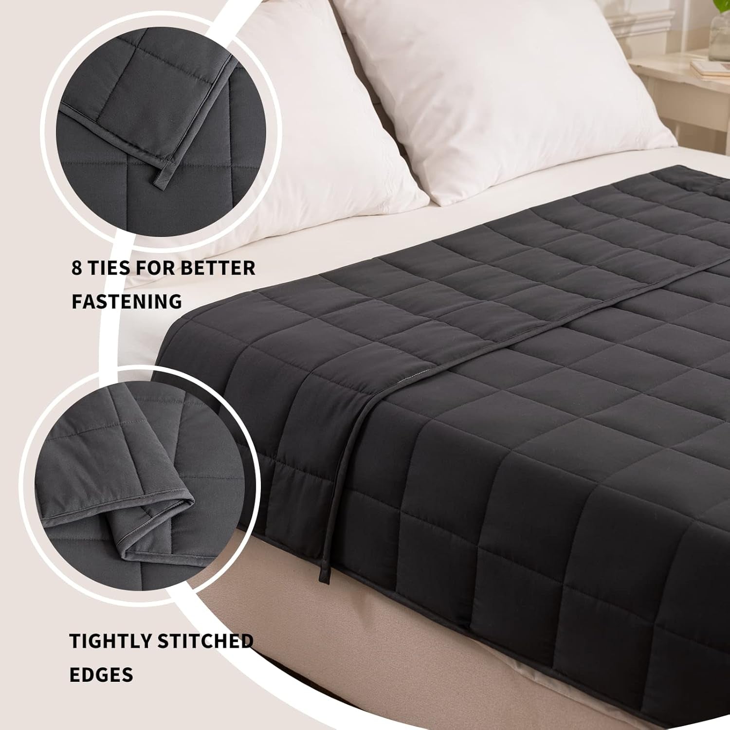 Good Nite Couverture lestée pour adultes Couverture lourde pour les sens calmes Gris 8 Kg 150 X 200 Cm Couettes et couettes Naty Shop