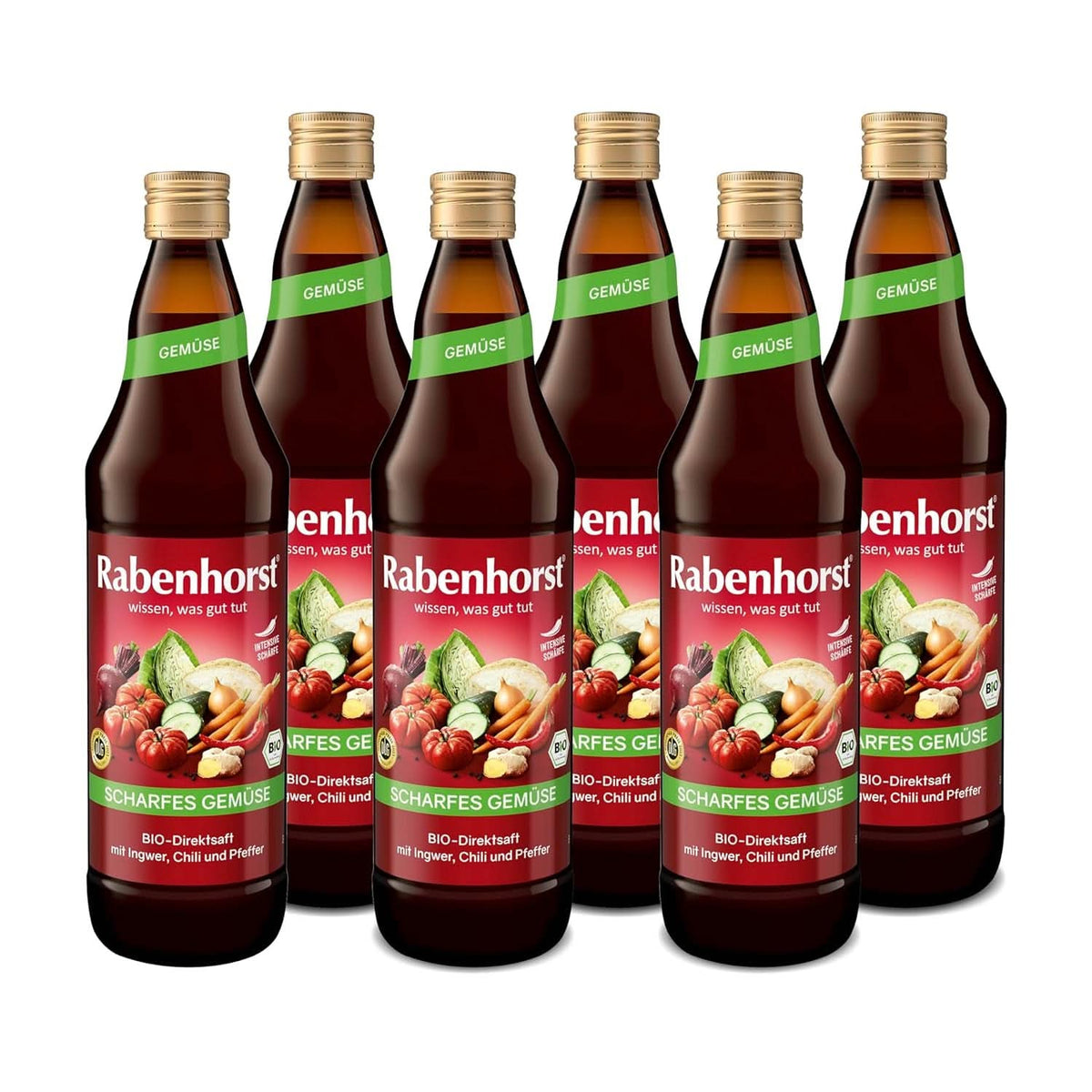 RABENHORST (6 x 700 ml) - Jus de légumes de haute qualité à base de divers légumes au goût épicé intense Boissons sans alcool Naty Shop