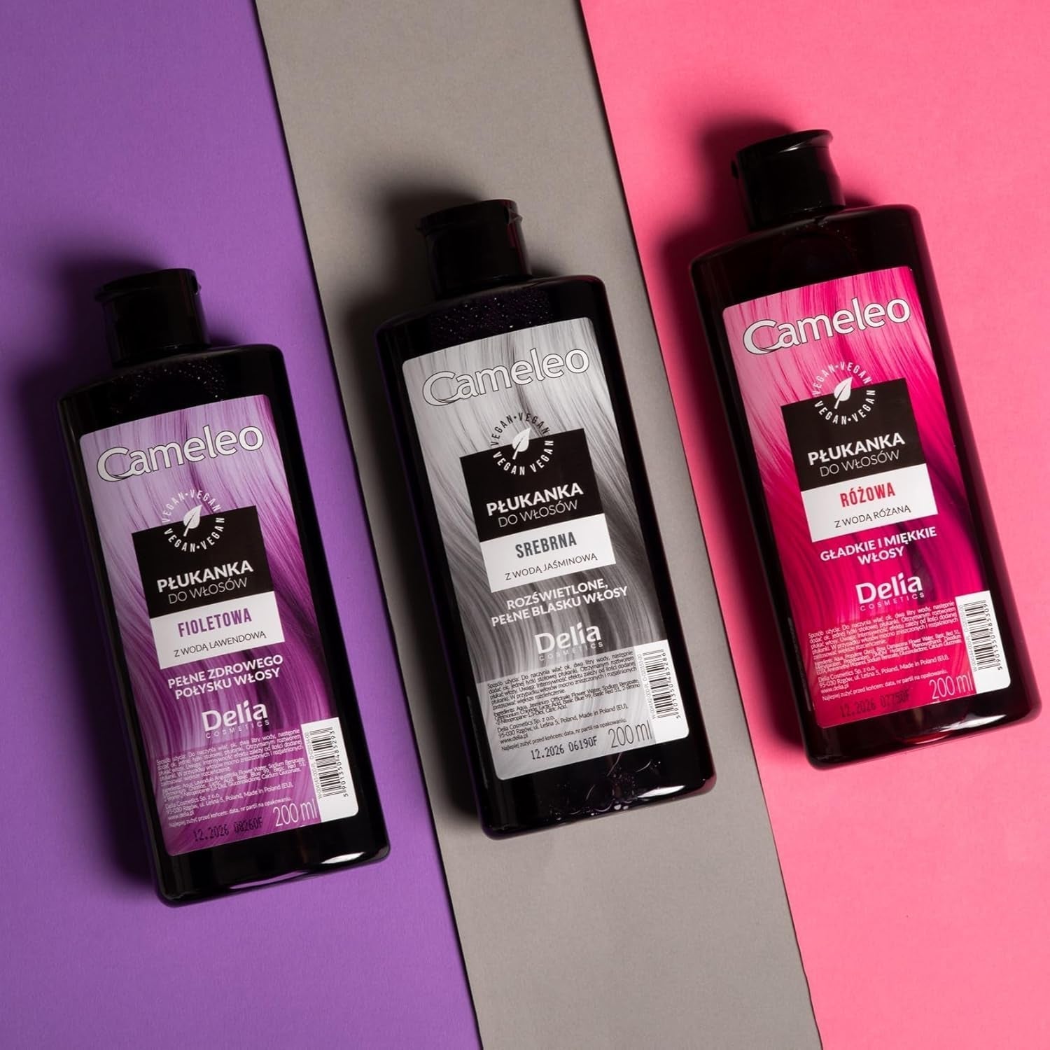 Cameleo - Tonique capillaire rose à l'eau de rose sans teinte jaune - Coloration semi-permanente - Pour cheveux blonds et gris - Couleur et soins - Sans parabène | 200 ml de teinture capillaire Naty Shop