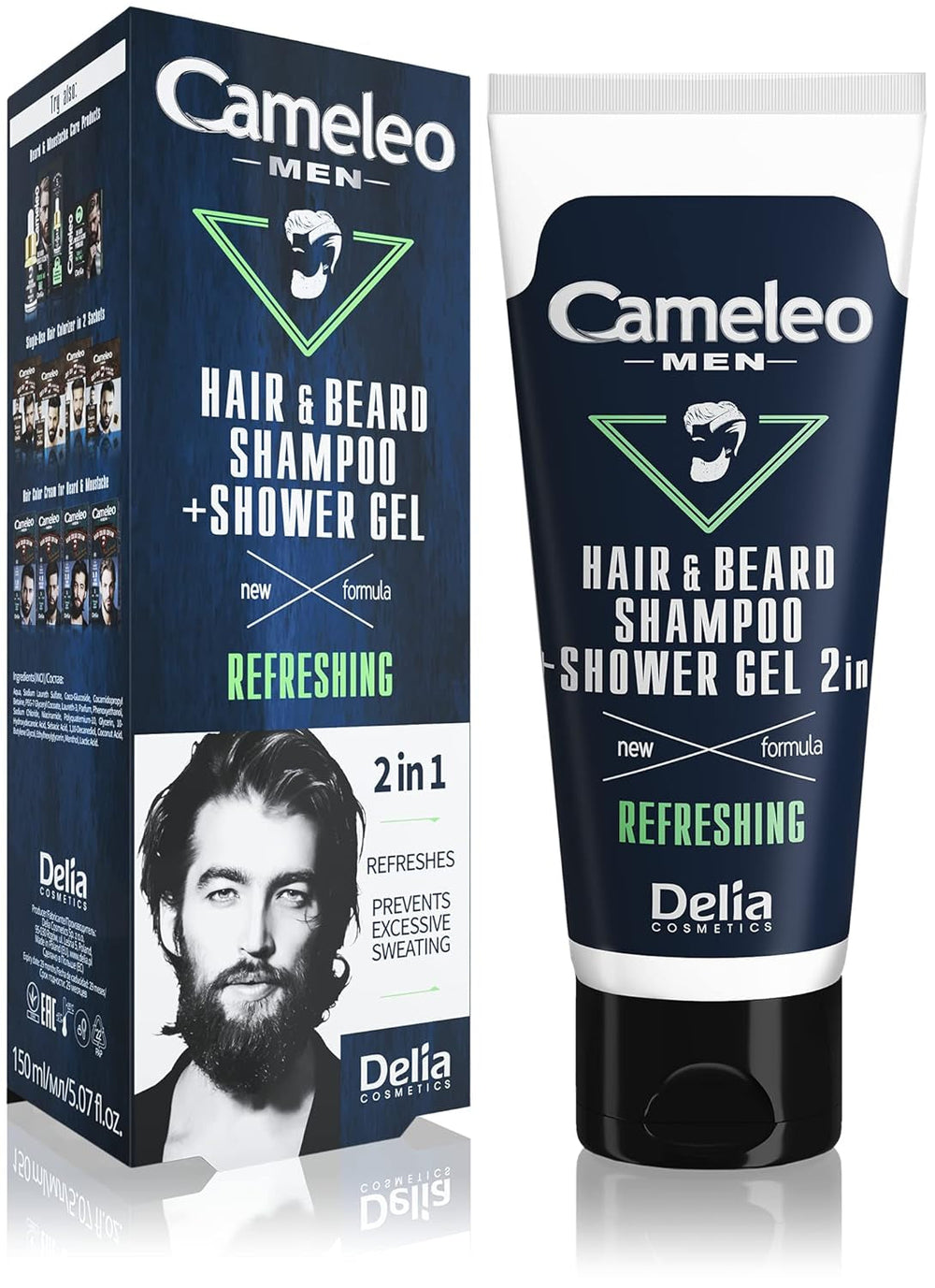 Cameleo Men - Hair Wash pour hommes contre la chute des cheveux, 150 ml Soins capillaires Naty Shop Shampoing et gel douche - 2 en 1