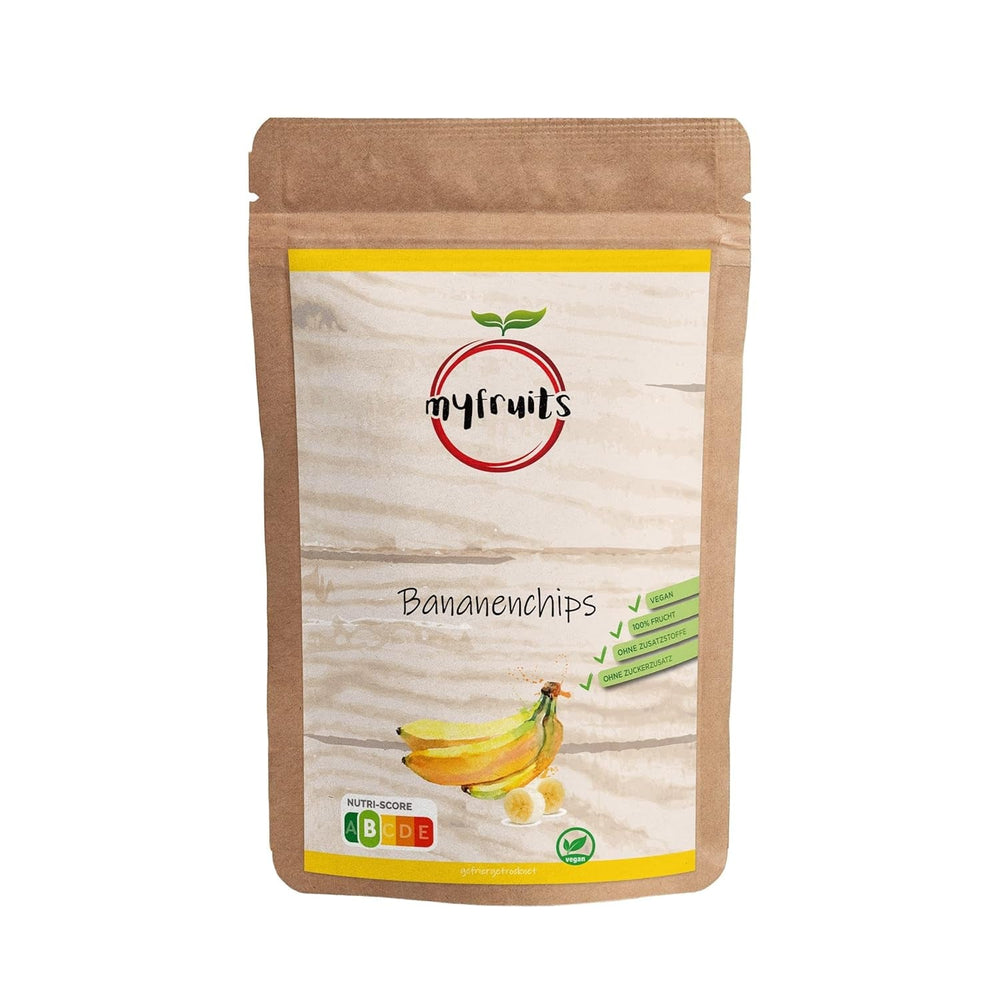 myfruits chips de banane (tranches de banane), lyophilisées, 100g, sans additifs, 100% bananes, fruits lyophilisés sans sucre ajouté Produits déshydratés Naty Shop 300G