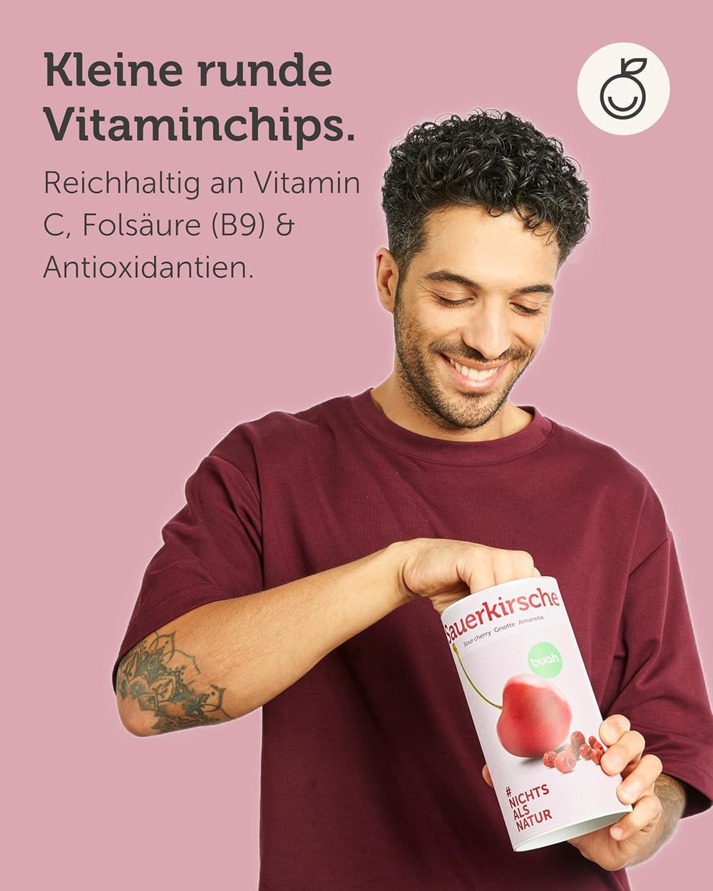 Cerises amères lyophilisées BUAH® | Cerises amères entières comme collation ou pour le muesli | Substitut idéal aux bonbons | Vegan et sans sucre ajouté | 135g de produits déshydratés Naty Shop