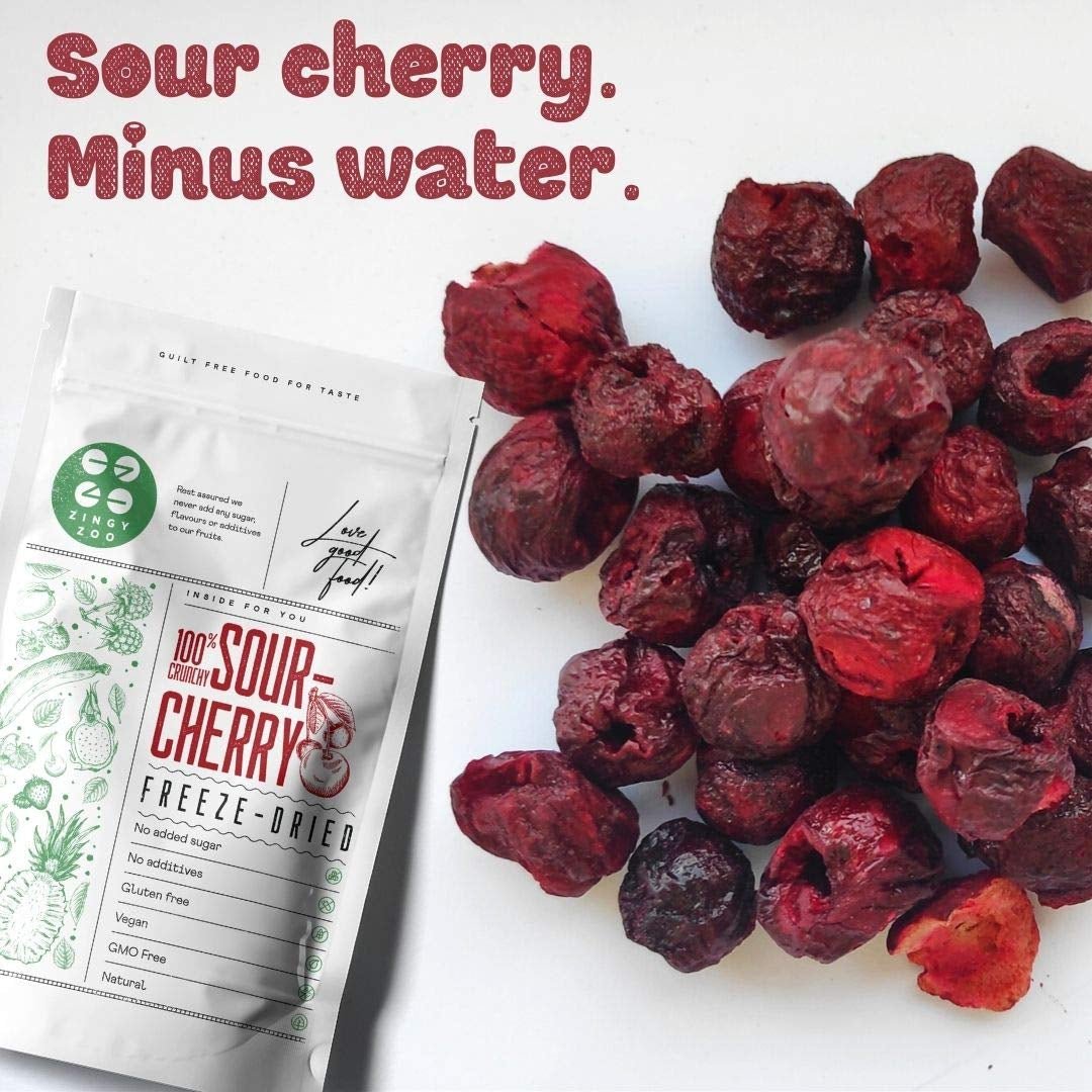 Cerises lyophilisées | Cerises acides séchées | Fruits lyophilisés | Fruits secs lyophilisés | Fruits lyophilisés Cerises séchées | Smoothie Fourrure Fruits lyophilisés (90g) Produits déshydratés Naty Shop