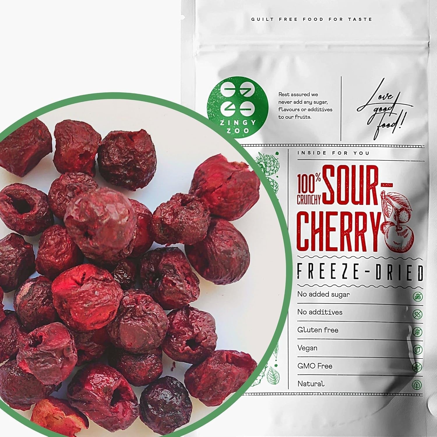 Cerises lyophilisées | Cerises acides séchées | Fruits lyophilisés | Fruits secs lyophilisés | Fruits lyophilisés Cerises séchées | Smoothie Fourrure Fruits lyophilisés (90g) Produits déshydratés Naty Shop 90 G (1 paquet)