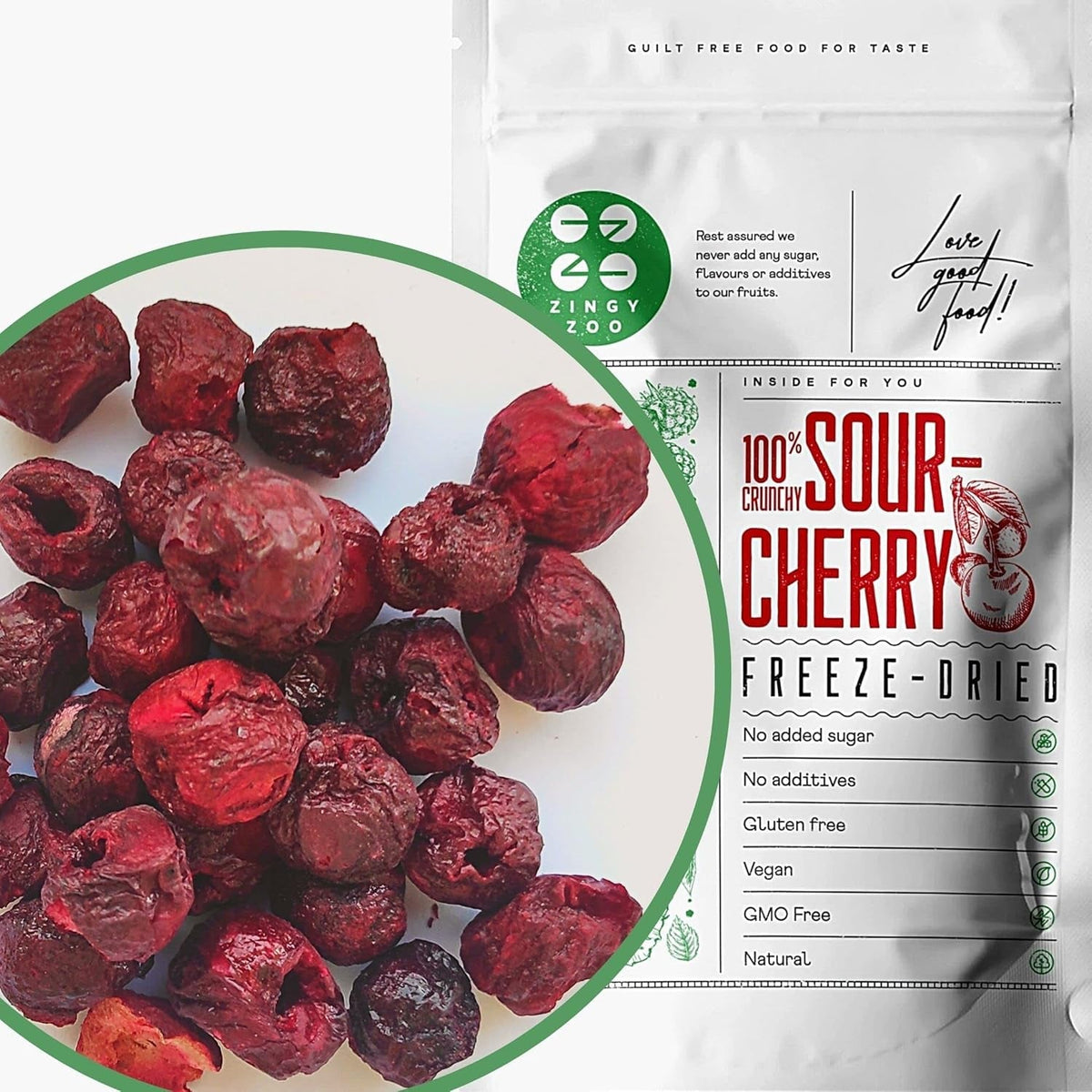 Cerises lyophilisées | Cerises acides séchées | Fruits lyophilisés | Fruits secs lyophilisés | Fruits lyophilisés Cerises séchées | Smoothie Fourrure Fruits lyophilisés (90g) Produits déshydratés Naty Shop 90 G (1 paquet)