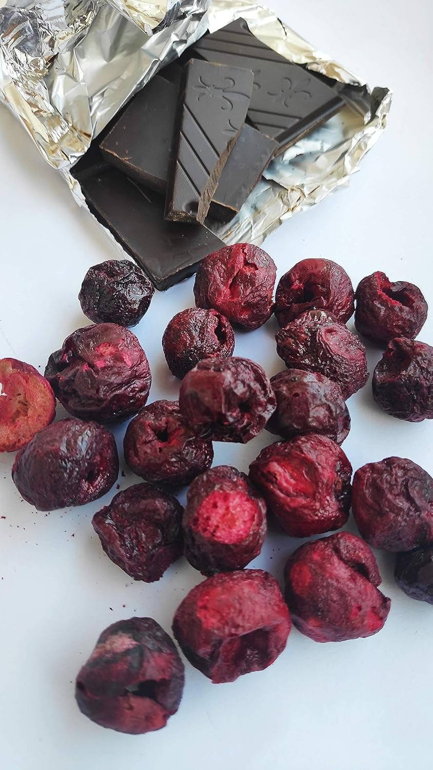 Cerises lyophilisées | Cerises acides séchées | Fruits lyophilisés | Fruits secs lyophilisés | Fruits lyophilisés Cerises séchées | Smoothie Fourrure Fruits lyophilisés (90g) Produits déshydratés Naty Shop