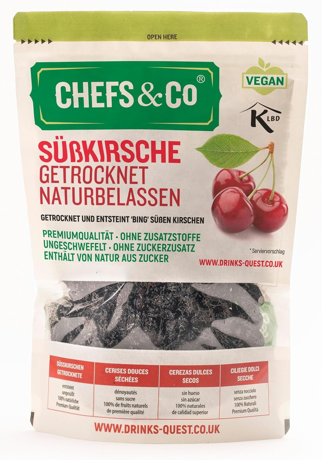 CIREȘE SECHETATE (NEUSCATE) -750g | cireșe dulci uscate și fără sâmburi | 100% naturale | calitate premium | fără aditivi, fără sulfurare și fără zahăr Produse deshidratate Naty Shop Titlu implicit