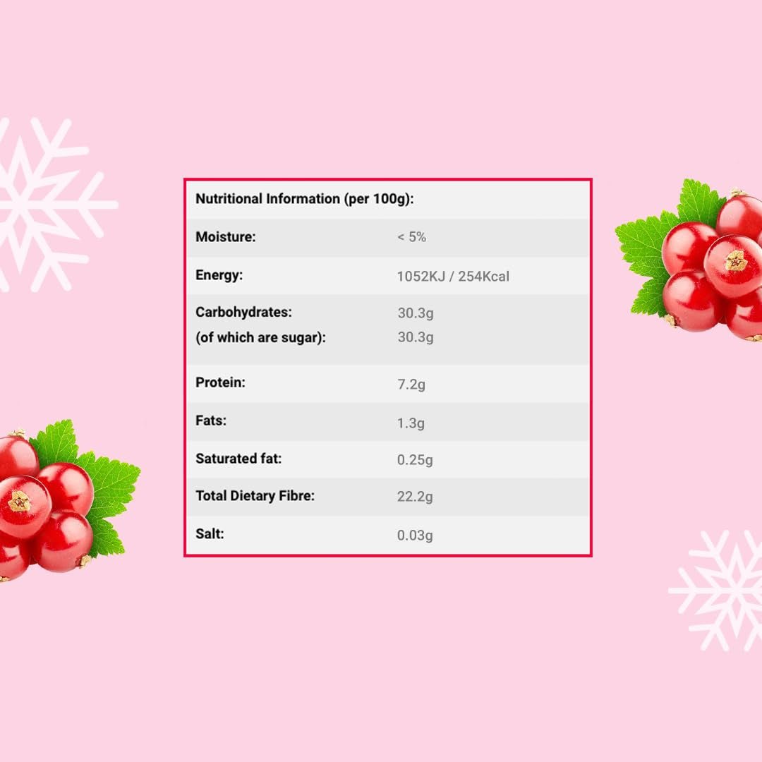 Groseilles entières lyophilisées 100g - Fruits lyophilisés - Fruits secs lyophilisés - Groseilles pour pâtisserie, décoration gâteaux, snacks, muesli, desserts Produits déshydratés Naty Shop