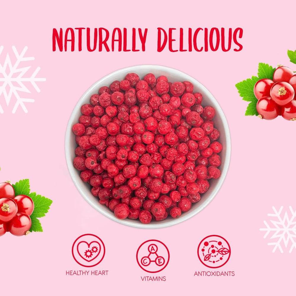 Groseilles entières lyophilisées 100g - Fruits lyophilisés - Fruits secs lyophilisés - Groseilles pour pâtisserie, décoration gâteaux, snacks, muesli, desserts Produits déshydratés Naty Shop
