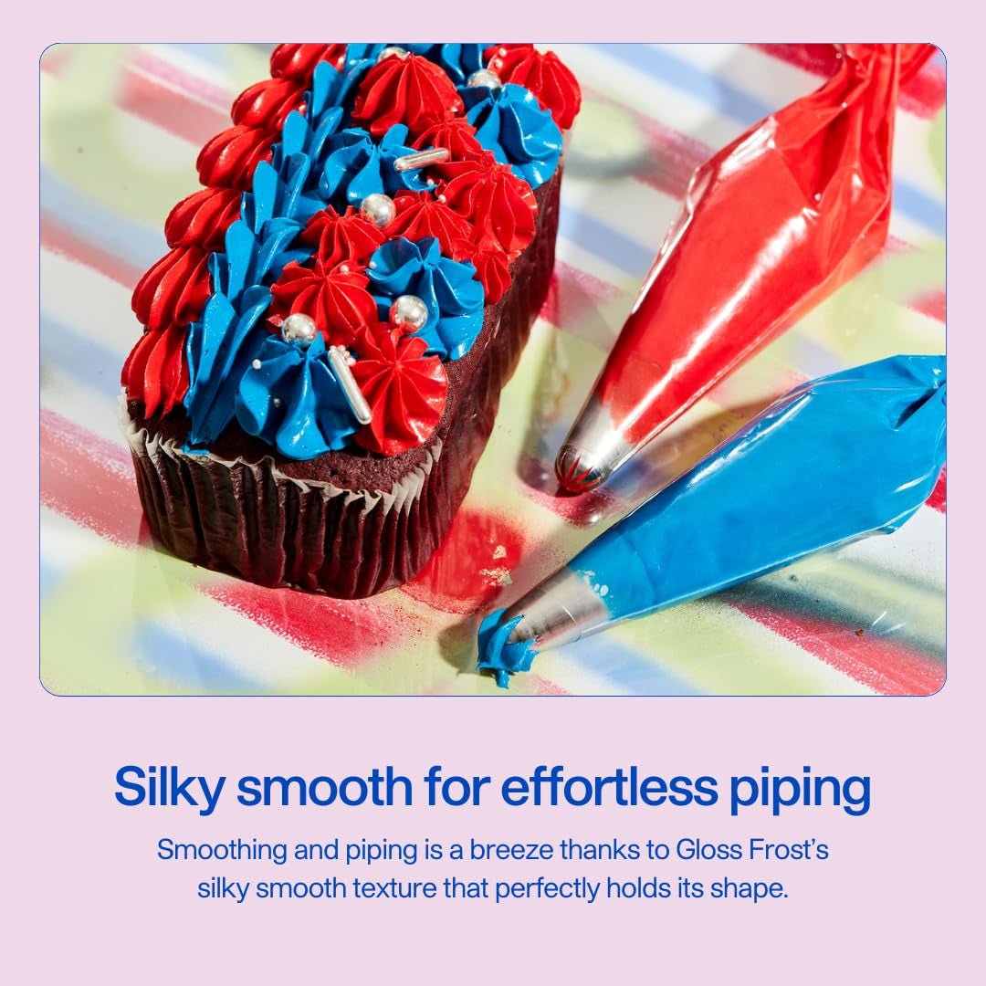 Color Mill Crème au beurre blanche Gloss Frost, Crème au beurre blanche style meringue suisse, Vanille crémeuse, Parfaite pour le glaçage, le pipetage et le remplissage - 1 L Naty Shop Pâte à sucre