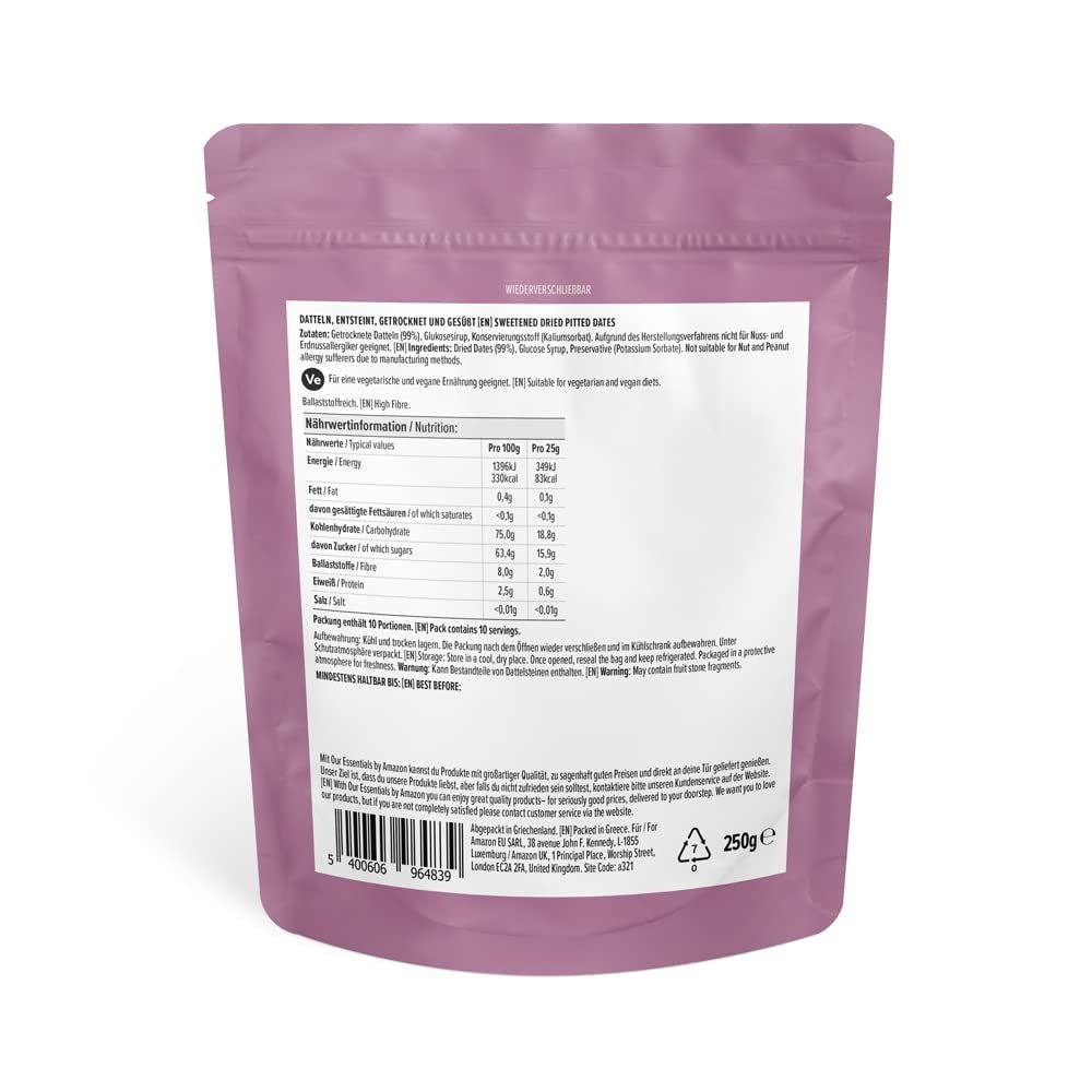 Dattes séchées et sans pépins, 250g produits déshydratés Naty Shop