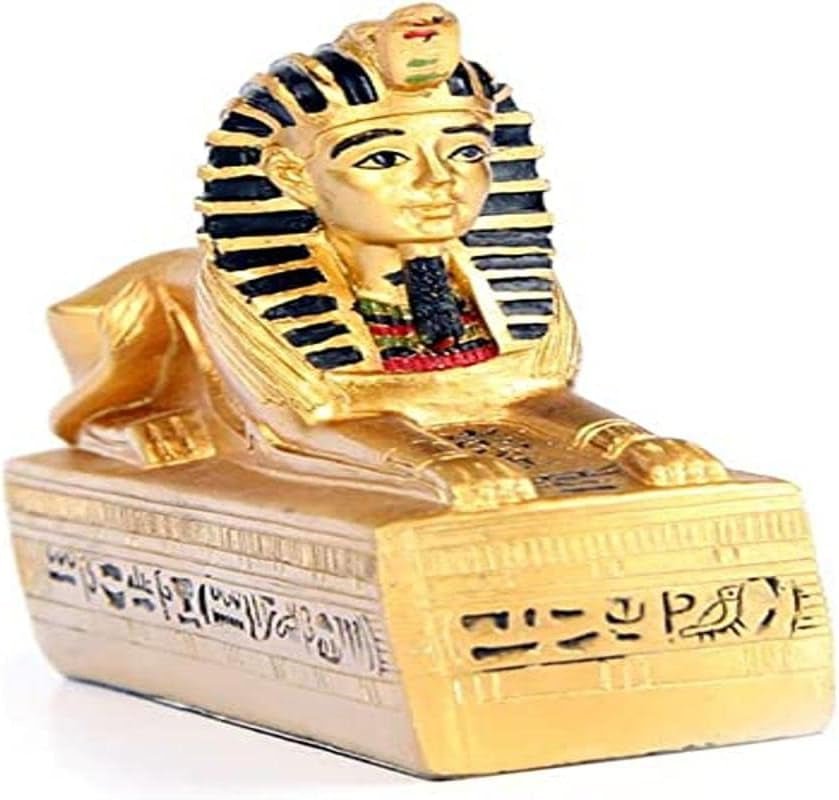 Boîte à bijoux égyptienne en or avec sarcophage de Toutankhamon avec statuettes et sculptures de momie ES45 Naty Shop coloré