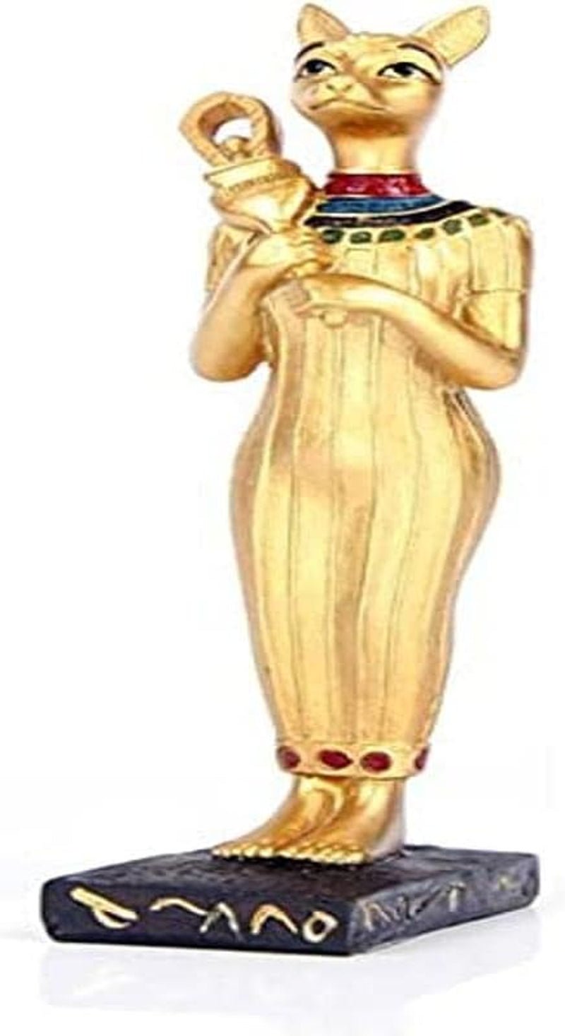 Naty Shop Figurine égyptienne en or sur pied avec sarcophage de Toutankhamon et statuettes et sculptures de momie ES45 Naty Shop
