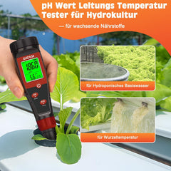 pH-mètre d'eau hydroponique, testeur numérique de pH d'eau, testeur TDS, test EC PPM pour nutriments végétaux, conductivité 4 en 1, stylo pH d'eau potable, DWC, plantes d'intérieur