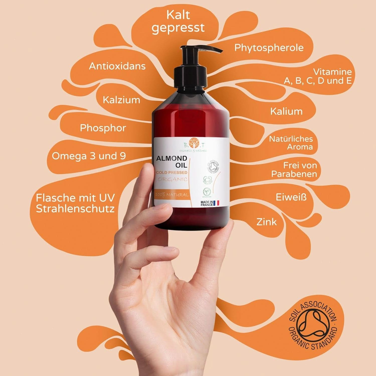 Ulei de migdale BIO pur, presat la rece, natural, 250 ml Cosmetice si Infrumusetare Naty Shop