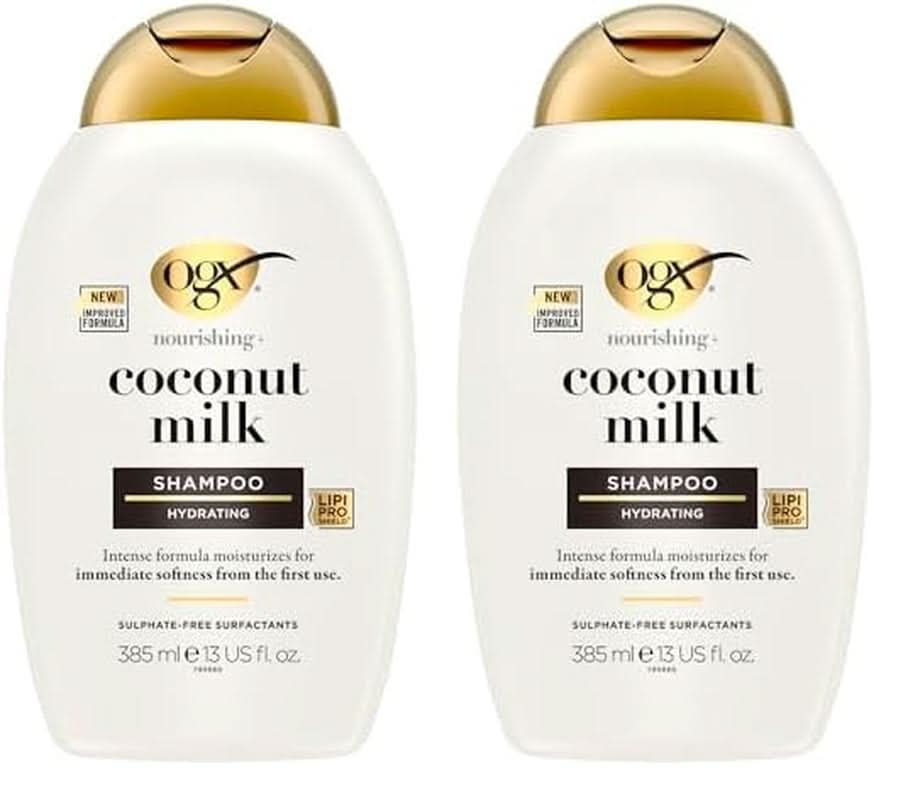 Shampoing au lait de coco OGX (385 ml), effet hydratant Douche et bain Naty Shop 2 x 385 ml