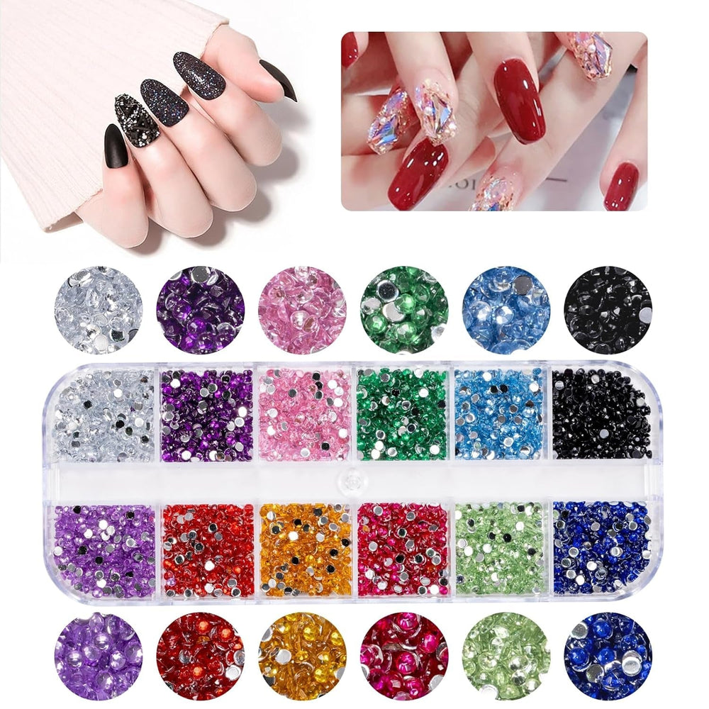 5600 pièces Strasssteine ​​​​Nägel Nail Art, 36 Farben Glitzersteine, Dekorationen Nagelsteine ​​​​Für Nagelkunst, Einschließlich Wachsstift Für Strasssteine ​​​​​​et Strass-Picker