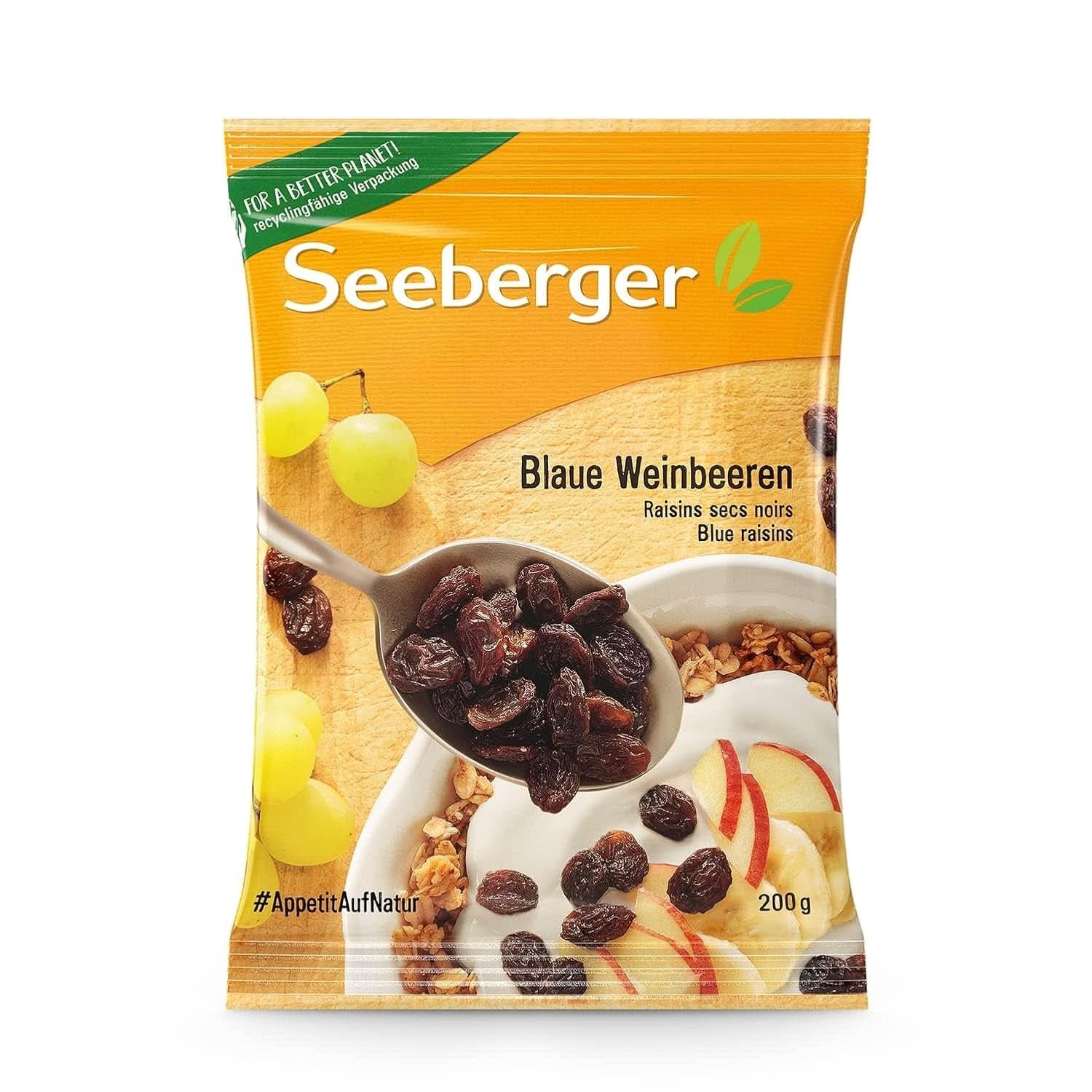 Seeberger, Raisins secs Thompson juteux-sucrés sans pépins, 8 x 500 grammes Naty Shop Produits déshydratés 200 grammes