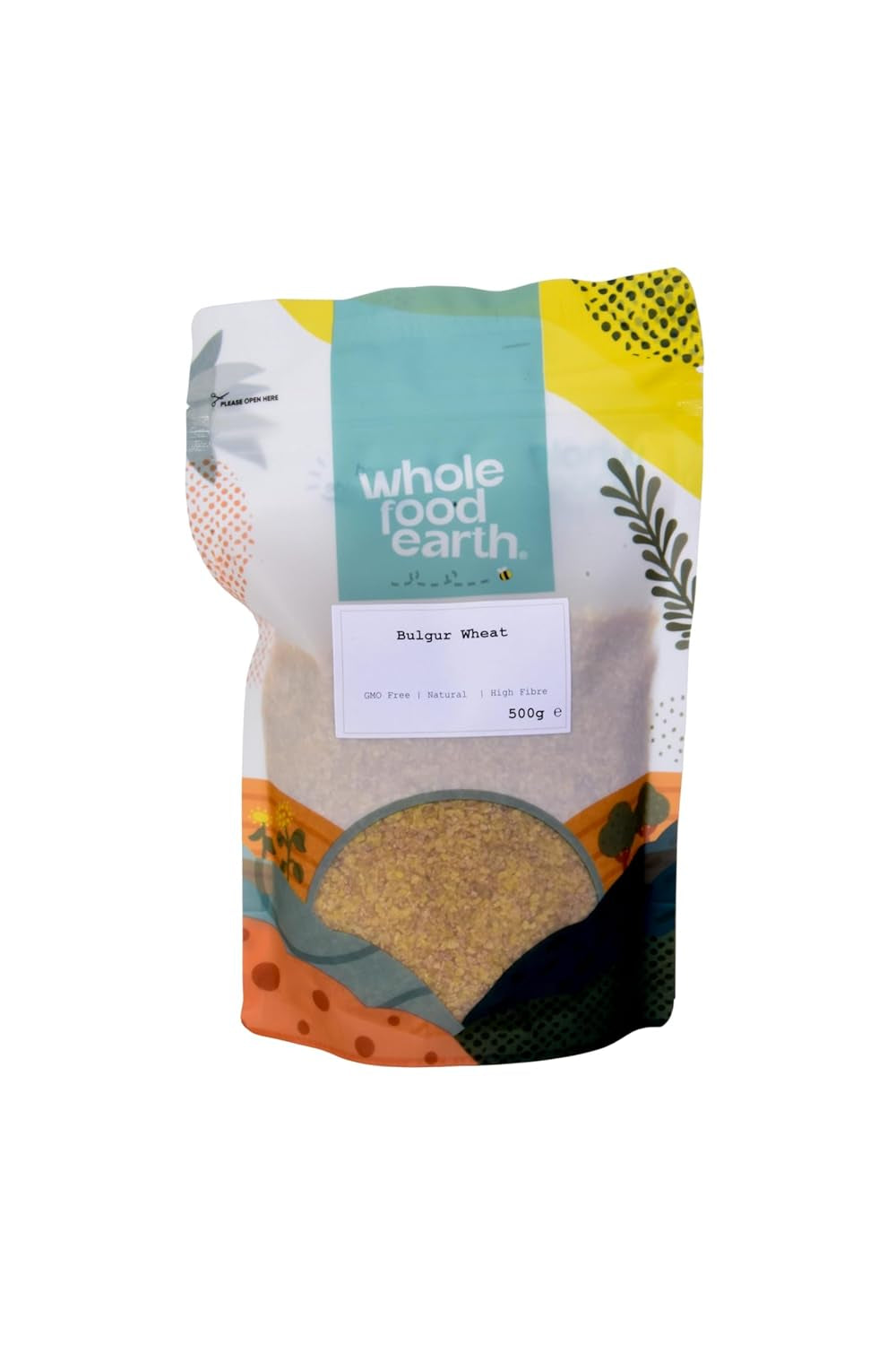 Boulgour de blé Wholefood Earth - sans OGM - naturel - végétalien - sans produits laitiers - sans sucre ajouté, 500g