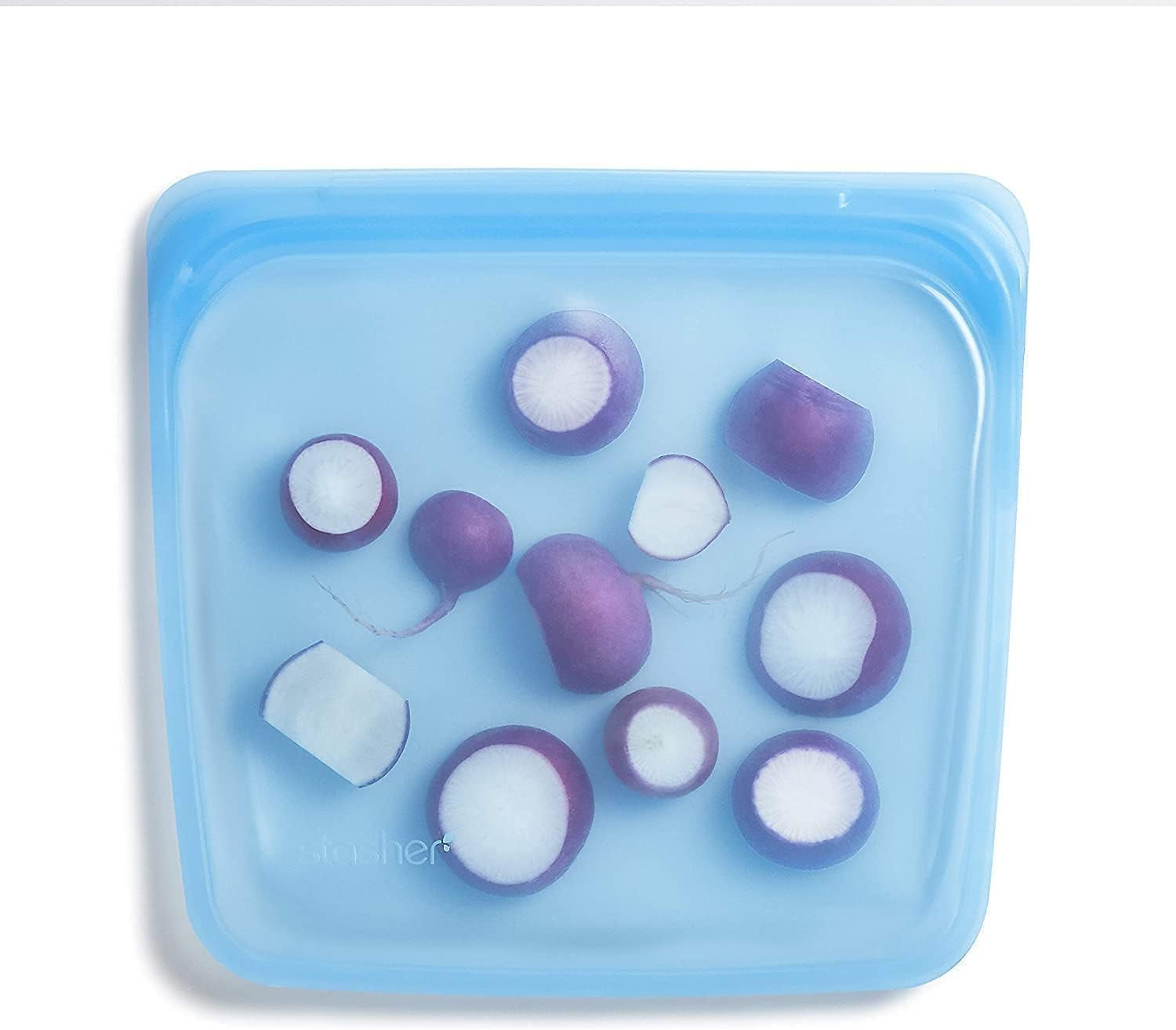 Sac Stasher Sac alimentaire réutilisable en silicone de qualité supérieure Sac à sandwich Transparent Durable Four Lave-vaisselle Congélateur Sac à lunch écologique Étanche 828 ml Boîtes de conservation des aliments Naty Shop Topaz