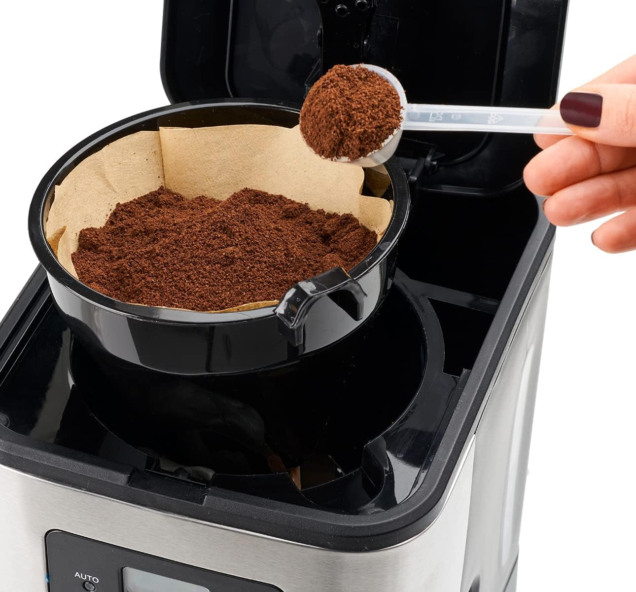 Cafetière Clatronic® avec minuteur, carafe 1,5 litre pour 12-14 tasses de café, minuterie LCD 24h, fonction maintien au chaud, anti-goutte, filtre amovible, afficheur et voyants lumineux, 900W - KA 3642