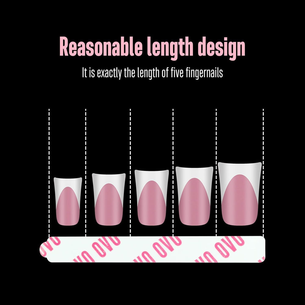 NOVO OVO 360 pièces facile à déchirer à presser sur feuille adhésive transparente double face pour nail art, emballage/stockage/pratique/accessoires, 30 pièces x 12 feuilles