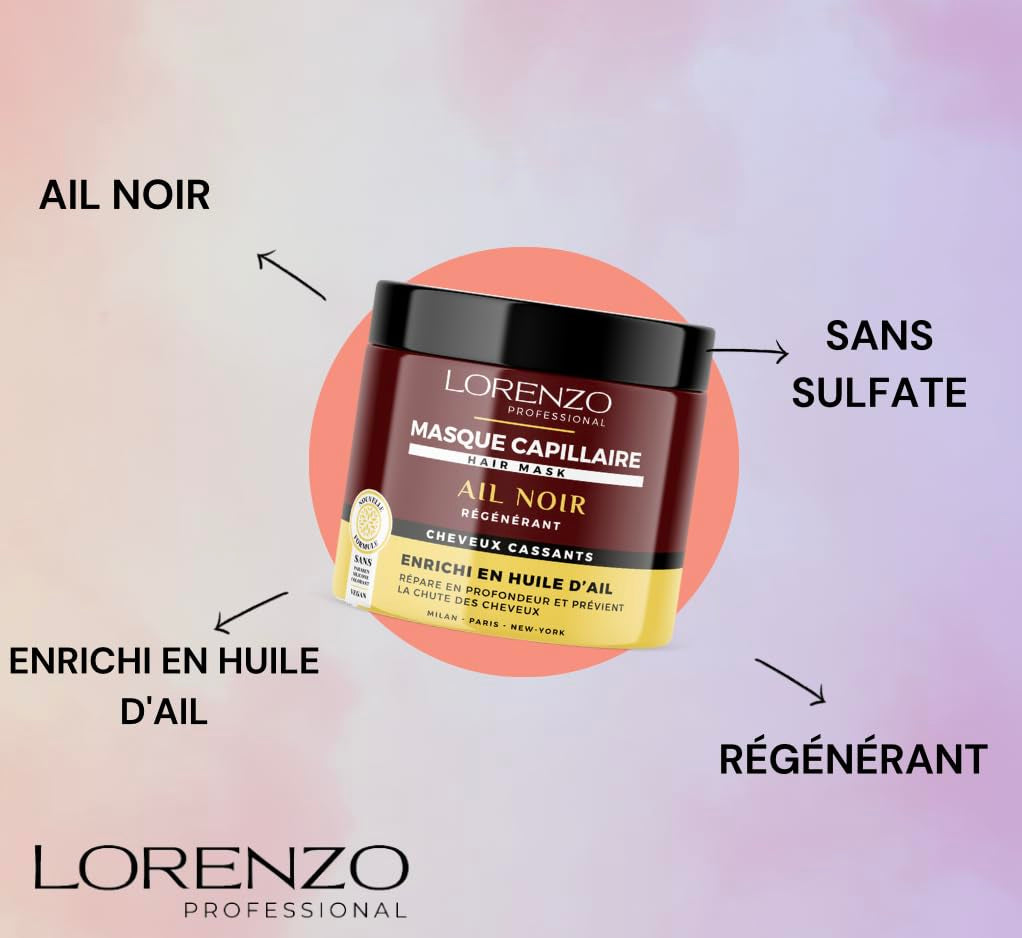 Masque capillaire à l'ail noir (cheveux fragiles) 500 ml Naty Shop masque capillaire