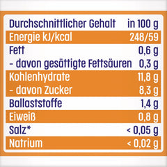 Mangue à la sauce pomme et pêche avec sachet de biscuits (6 x 120g), sans sucre ajouté, à base de fruits doux et de céréales précieuses, idéale pour les collations emballées et à emporter.