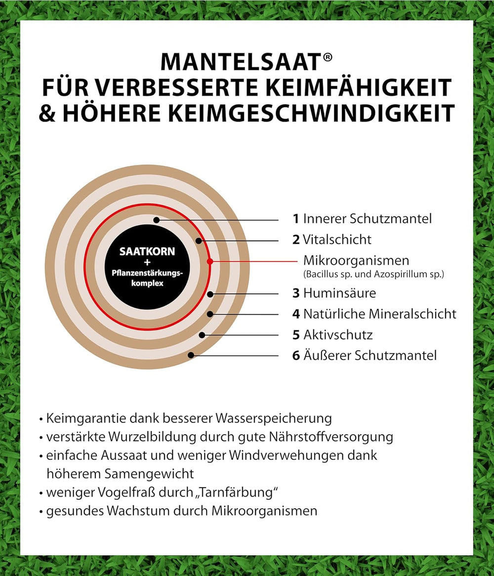 Dehner Saatgut Rasensamen, Trockenrasen, Hochwertige Saatgutmischung, Strapazierfähig/Selbstregenerierend, 750 G, Für Ca. 25 M², Natur