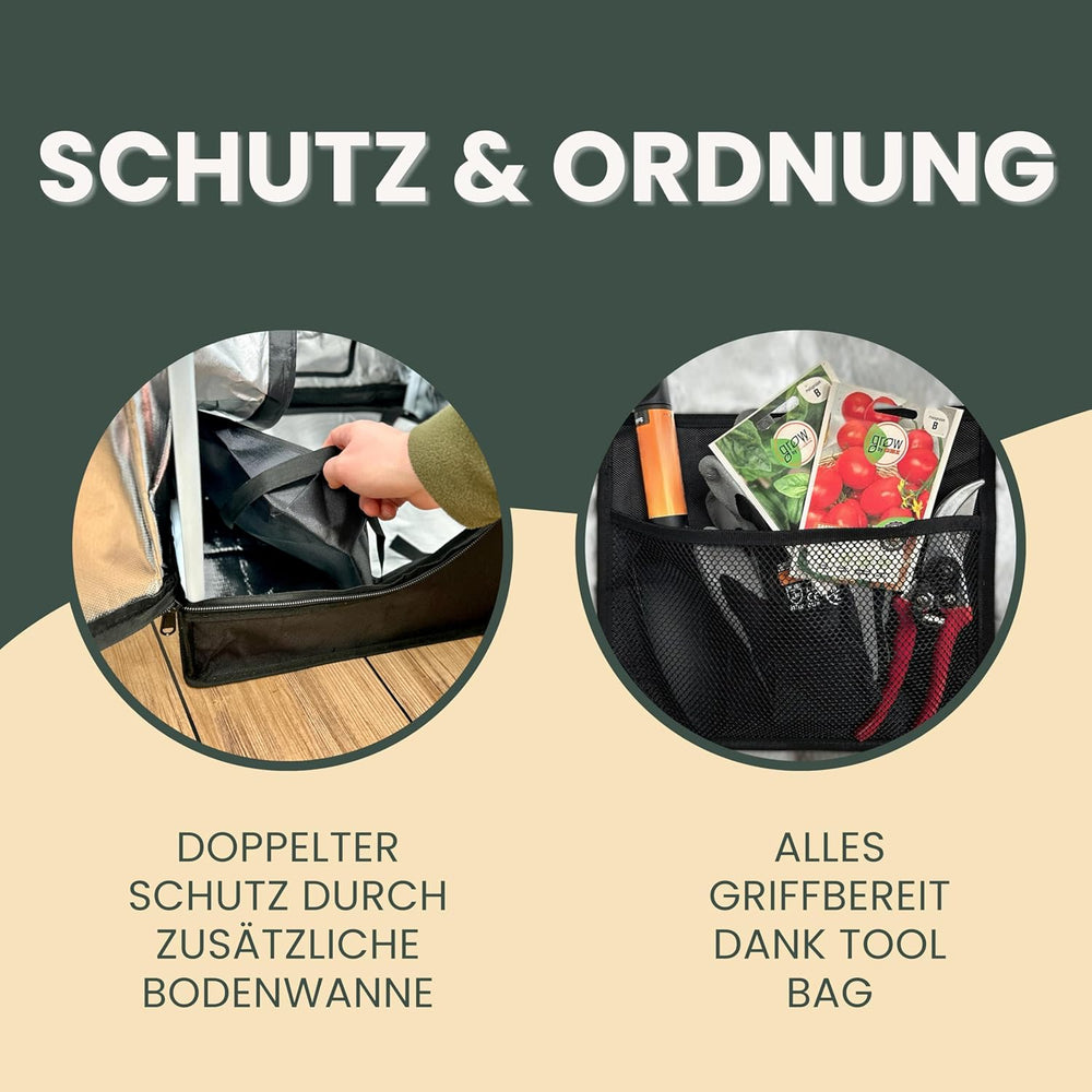 Tente de culture 40 x 40 x 160 cm avec système de gestion des câbles, fenêtre de visualisation, cadre en métal, tissu 1680D, sac d'accessoires de culture – Boîte de culture intérieure – Meilleure serre de propagation des plantes