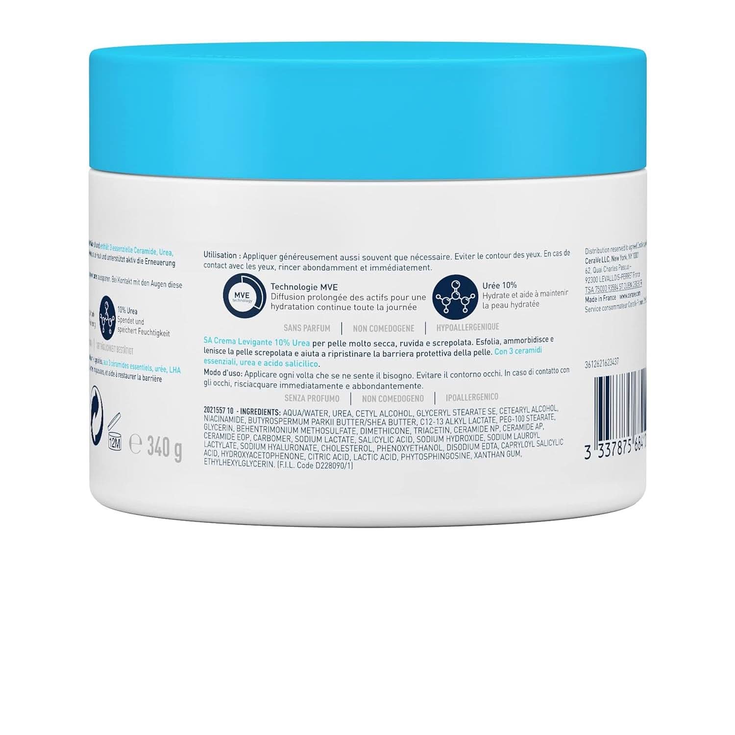 Crème Cerave pour peaux sèches, rugueuses et inégales Cosmétiques et Beauté Naty Shop