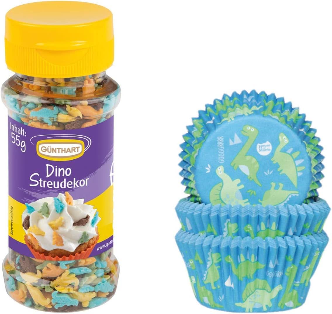 Set Günthart Backdecor, Dino Sprinkles, 55 grammes et 50 sacs en papier Sprinkles Naty Shop