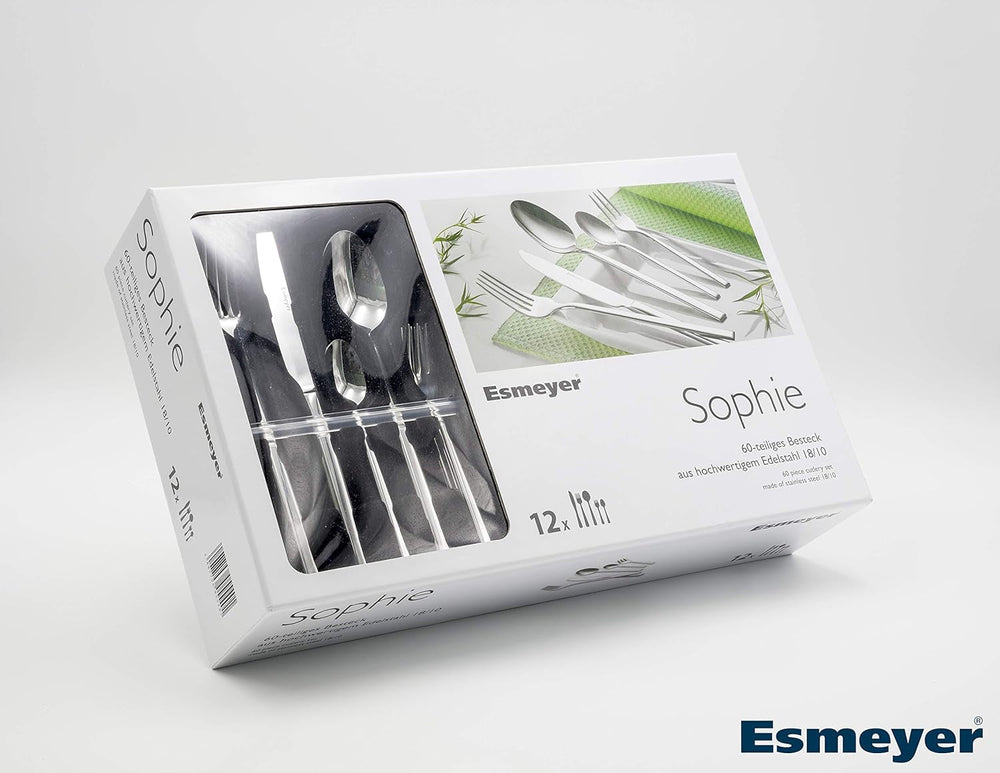199-830 Ménagère Sophie 60 pièces, polies dans un coffret cadeau, Kitchen Naty Shop